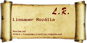 Lissauer Rozália névjegykártya